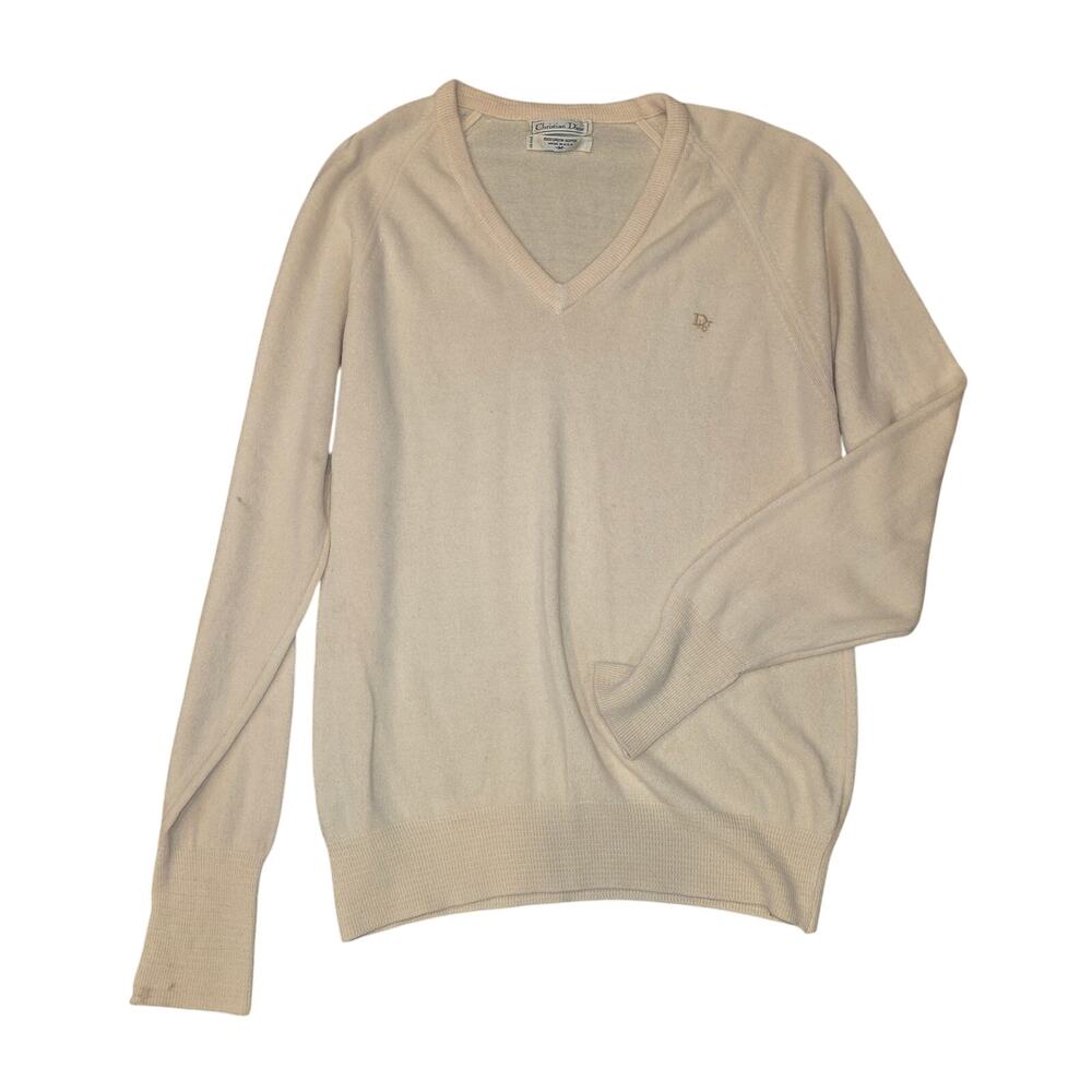 vintage Christian Dior,‎ cashmere v-neck sweater  men's sz M- AS IS